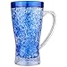 Lily's Home Double Wall Gel-Filled Acrylic Freezer Mugs, Great for Enjoying Lemonade or Brews at BBQs and Parties, Clear with Assorted Color Bases (15 oz. Each, Set of 4)