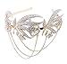 BABEYOND Roaring 20s Forehead Band 1920s Bridal Headpiece Vintage Forehead Chain for Wedding Bridesmaid Gatsby Costume Accessories with Gift Box