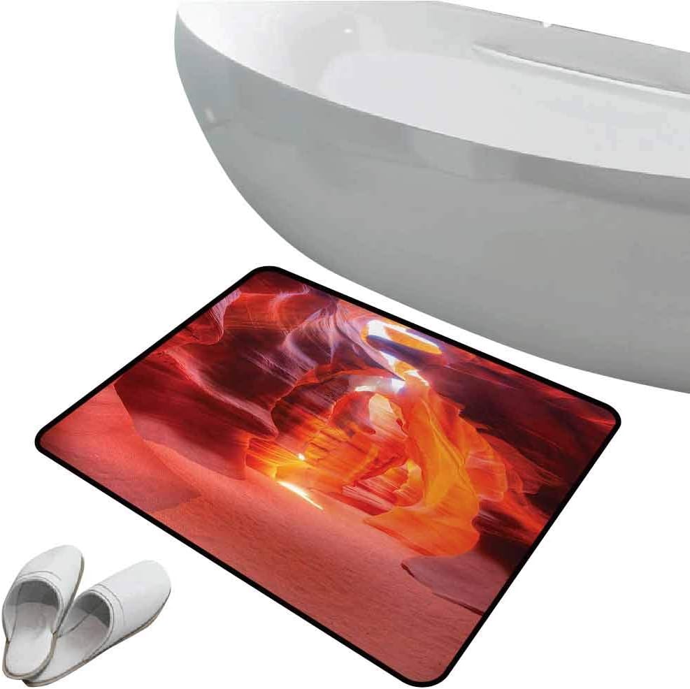 Jktown Americana Funny Doormat Keeps Your Floors Clean 29.5"x39.3" Sunbeam Piercing Through Sandstone at High Noon in Antelope Canyon Picture