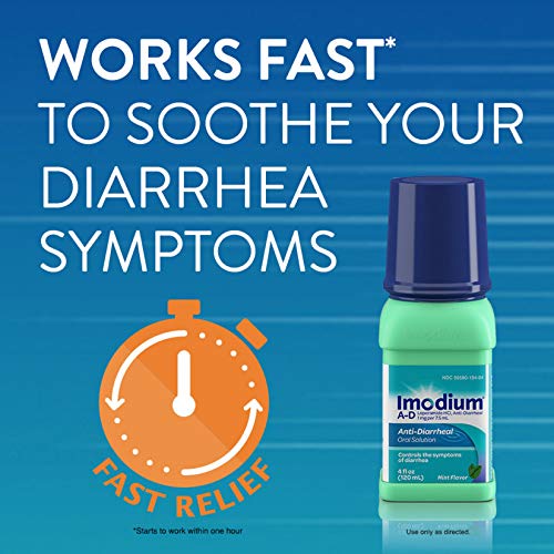 Imodium AD Diarrhea Treatment, Liquid, Mint Flavored, 8 oz New Free