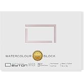 Non-Warping 100% Cotton Watercolor Paper Block - 20 Sheets of 160lb/350gsm Hot Press Water Color Art Supplies for Wet, Dry, and Mixed Media Painting, for Watercolor, Gouache, Acrylic (7 x 5'')