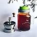 Smith's Mason Jar Coffee Mug with Ceramic Grinder with Silicone Drinking Lid - Amazing Manual Adjustable Coffee Grinder