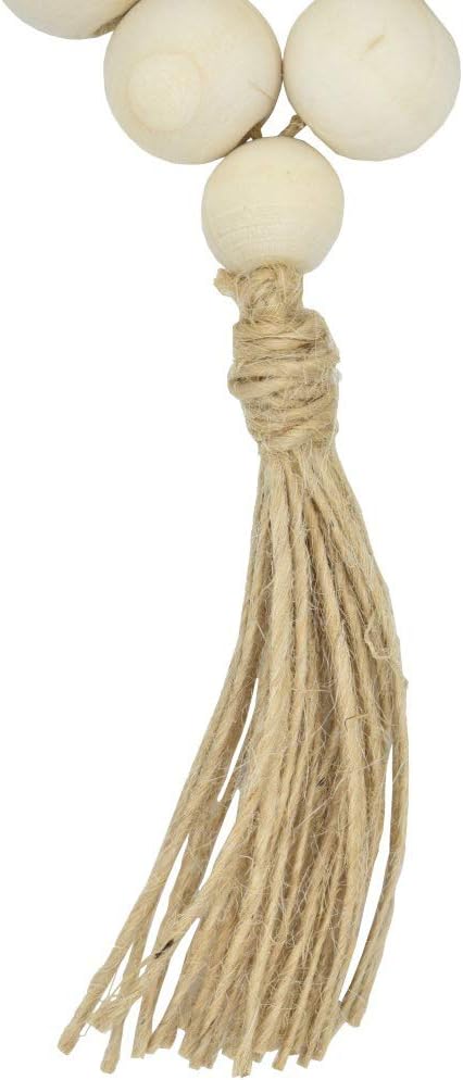 HozYi Set of 8 Farmhouse Beaded Wood Napkin Rings with Tassels Housewarming Gift Table Setting Wedding Party Décor Accessories Napkin Holder (Natural Style): Home & Kitchen