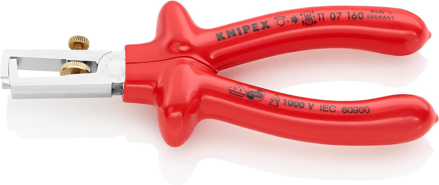 KNIPEX Insulation Stripper with Opening Spring, Universal 1000V-insulated (160 mm) 11 07 160 — image 1