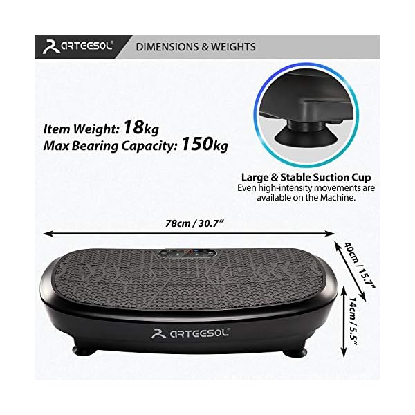 arteesol-3D-Fitness-Vibration-Plate-with-Dual-Motor-180-Speed-Levels-with-Bluetooth-51-Speaker-Used-for-Losing-Weight-Shaping-Muscles-Improving-Blood-Circulation-and-Enhancing-Physical-Fitness arteesol 3D Vibration Plate, Vibration Plate Exercise Machine, Vibration Fitness Trainers with Dual Motor, High Speed…