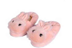 AyFUN Baby Girl's Bunny Slipper Warm House Shoes Pink US 9-10