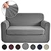 RHF 2 Separate Pieces Loveseat Cover, Slipcovers for Couches and Loveseats with Separate Cushion Cover Jacquard High Stretch Loveseat Slipcover&Couch Cover for Dogs(Loveseat: Light Grey)