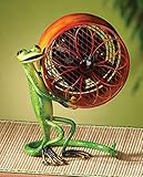 Decobreeze Table Fan TwoSpeed Electric Circulating Fan, Gecko Figurine Fan