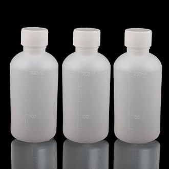 Bezall 10Pcs 250ml PE Plastic Empty Small Mouth Graduated Lab Chemical Container Reagent Bottle Sample Sealing Liquid Medicine Bottles
