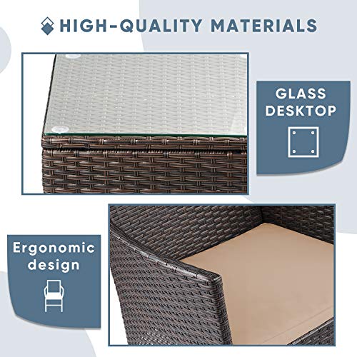 Lahaina Patio Furniture Set 3 Piece Outdoor Wicker Bistro Set Rattan Chair Conversation Sets