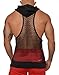 MissionLA Mens Urban See Through Pattern Sleeveless Stringer Hoodie Shirt (Made in America) Black Medium