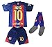 Hussain Tees Youth FC Barcelona Messi 10 Jersey/Shorts Football Soccer (Drifit)