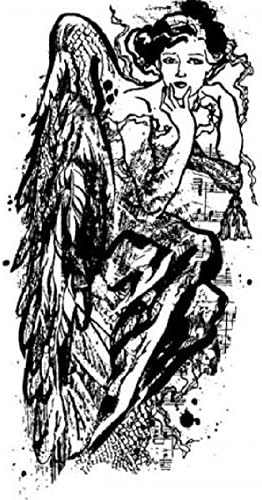 Winter Tapestry Entwined Angel Figure Stampington And Co Wooden Rubber Stamp