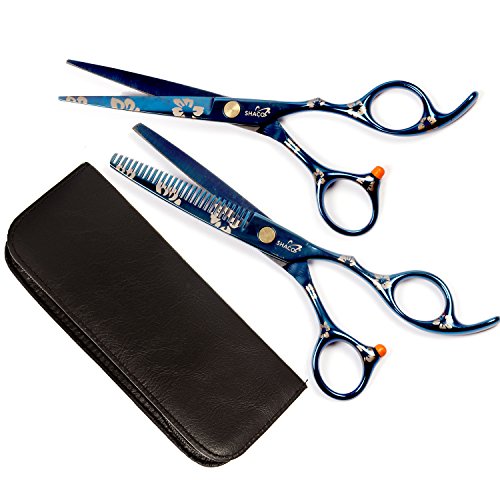 Shacos 304 stainless steel flat blade scissors teeth thinning sci…