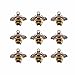 JulieWang 12pcs Enamel Bees Charms for Women Jewelry Necklace Making Pendants (Gold)