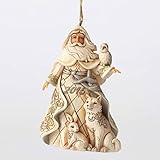2016 Jim Shore Heartwood Creek White Woodland Santa Christmas Ornament 4053701