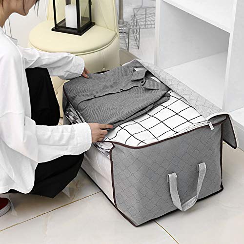 Clothes Storage Bag Organizers 3 Pack Large Capacity Clothing Containers Foldable Closet Organizers  - //medicalbooks.filipinodoctors.org