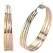 Jstyle Jewelry Stainless Steel Tri-color Big Hoop Earrings for Women