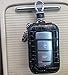 DC Car Key Case Genuine Leather Keychain Bag for Automotive Remote Keys (Black Single Case)