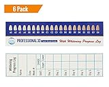 6 Pack Professional 3D Teeth Shade Guide with Whitening Daily Progress Log by Accu White (6 Pack, 6 Week Supplies)
