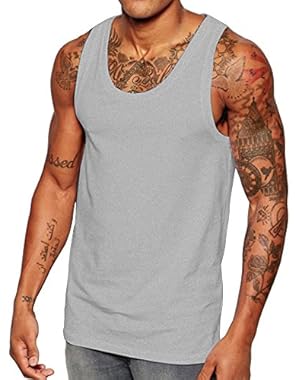 Men's Muscle Vest Scoop Neck Skinny fit Tank Tops