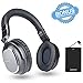 Wireless Active Noise Cancelling 4.1 Bluetooth Headphones with in-line Microphone Up to 30 hrs Playtime for iPhones, Airplane Travel, Smartphones, Tablets, TV & Work (with Slim Power Charger)