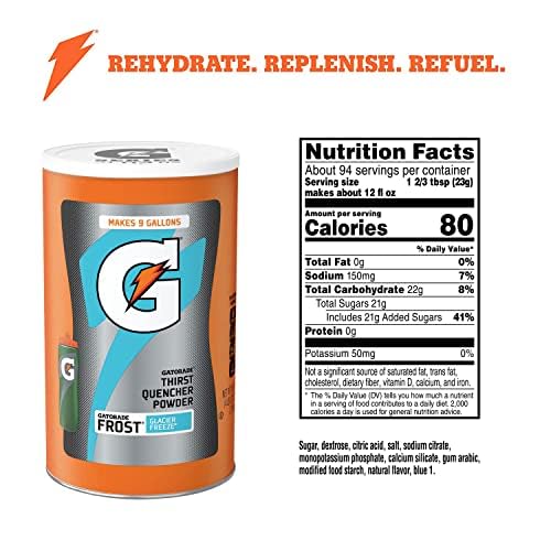 GATORADE THIRST QUENCHER POWDER, FROST GLACIER FREEZE, 76.5 OUNCE, PACK OF 1