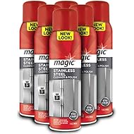 Magic Stainless Steel Cleaner Aerosol - 17 Ounce (6 Pack) - Removes Fingerprints Residue Water Marks and Grease from Appliances - Refrigerator Dishwasher Oven Grill