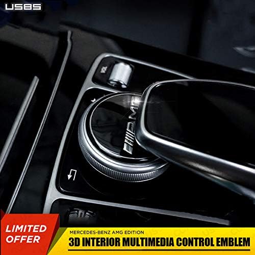 US85 Direct New Mercedes-Benz C-Class E-Class GLC GLE GLS S-Class Interior Multimedia Control Emblem Decal Badge Decoration Logo Gift (Black AMG)
