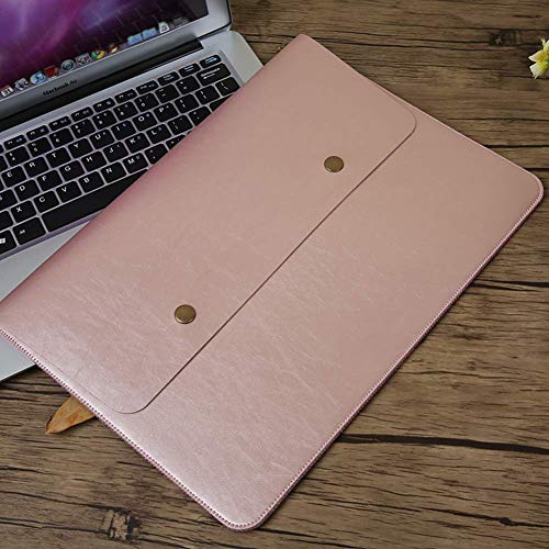 Leather 14-15.4 Inch Laptop Sleeve Case - ABRONDA Handbag Cover for 15-15.4 Inch MacBook Pro A1286 A1398 A1707 A1990 Also Compatible 14Inch Notebook,ThinkPad T-Series|X1 Carbon- Rose Gold - Thumbnail 6