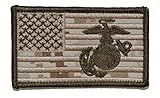 Superimposed Marine Corps EGA / USA Flag 2x3.5 Military Patch / Morale Patch (Desert Digital Marpat)