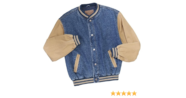 J761 Denim and Twill Letterman Jacket 