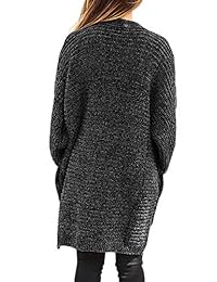 Sidefeel - Sudadera con capuchón para mujer, estilo casual, con parte frontal abierta, de gran tamaño