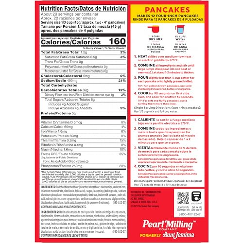 PEARL MILLING COMPANY BUTTERMILK COMPLETE PANCAKE & WAFFLE MIX, 2LB BOX, PACKAGING MAY VARY