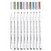 Bianyo Metallic Brush Marker Pens, 10 Colors Calligraphy Pens for Coloring Drawing Lettering