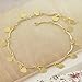 SeaISee Lovely Womens Wristband 14K Real Gold Filled Heart Lot Chain Link Bracelet