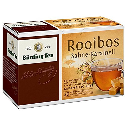 Bünting Rooibos Tee Sahne-Karamell, 12er Pack (12 x 20 x 1,75 g Packung)