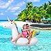 OlarHike Rainbow Unicorn Pool Floats, Giant Inflatable Blow Up Pool Float for Adults & Kids with Cup Holder, Ride-On Pool Raft for Ocean, Lake, Pool or Beach