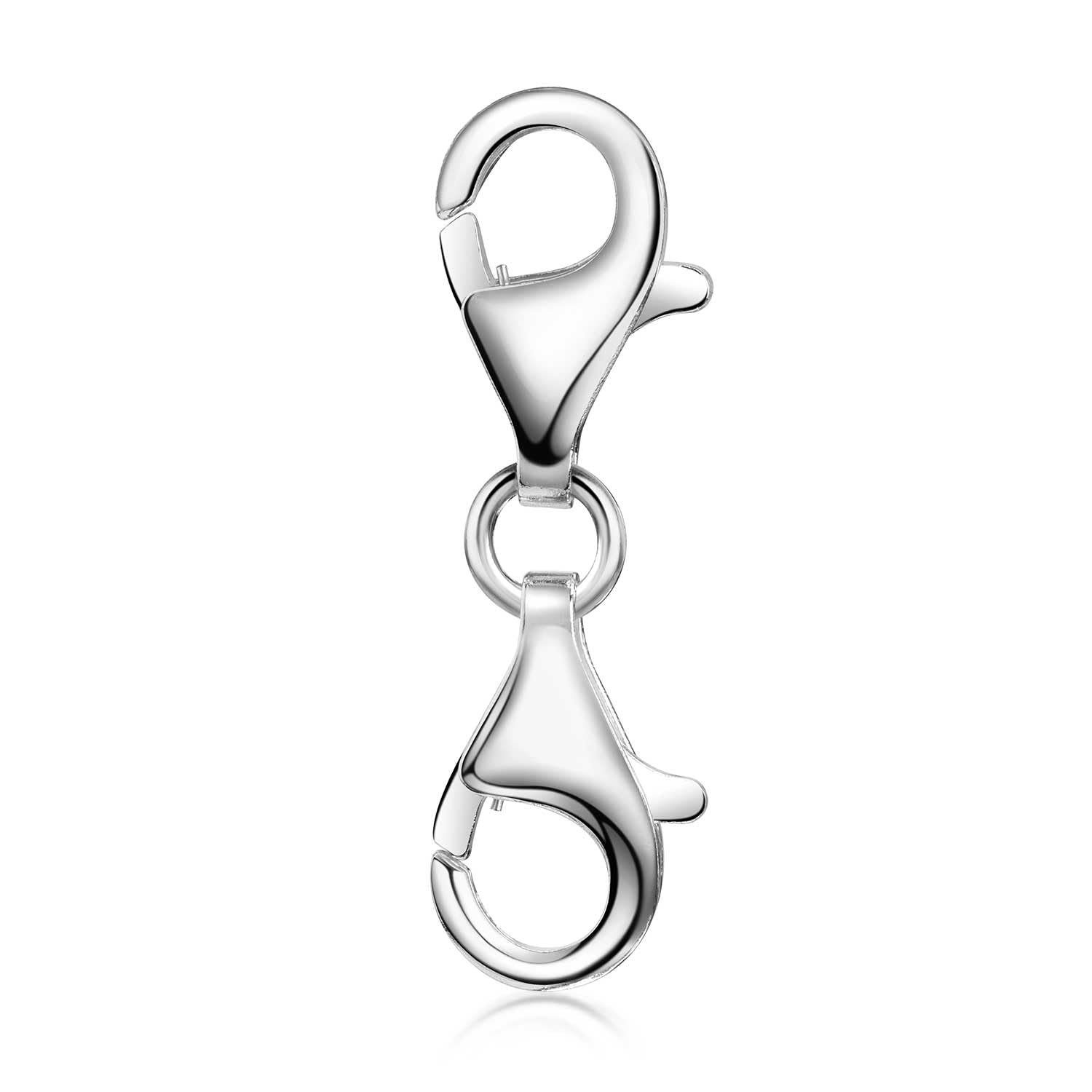 MATERIA 925 Sterling Silver Carabiner Double Lobster Clasp for Bracelets/Necklaces - 1545