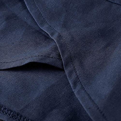 Oismys Baggy Casual Trousers Women Linen Pants Wide Leg Tapered Cropped Pants Elastic Waist Cross-leg Trousers with Pocket