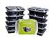 Mercimall 35oz Meal Prep Containers 10 Pack 2 Compartment Leak Resistant Food Storage Microwave & Dishwasher & Freezer Safe Bento Box