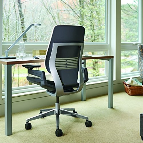 Steelcase Gesture Office Chair Upholstered Wrapped Back Platinum