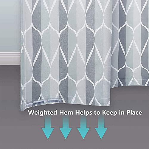 EASYBUYTECH Polyester Waterproof Washable Shower Curtain Set with 12 Hooks, Grey(180x180cm)