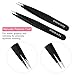 Tweezers Set 4-Piece, ETEREAUTY Eyebrow Tweezers Professional Stainless Steel Tweezers with Travel Case and 10x Magnifying Makeup Mirror