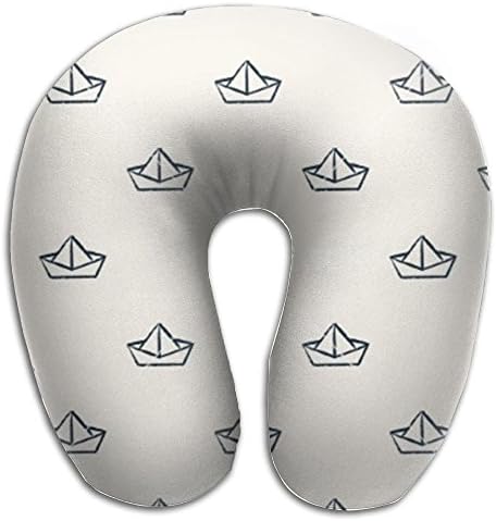 Sailboat Pattern Memory Foam U Shaped Neck Pillow Comfortable For Airplane Travel Adult Soft Neck Super Soft Spa Pillow