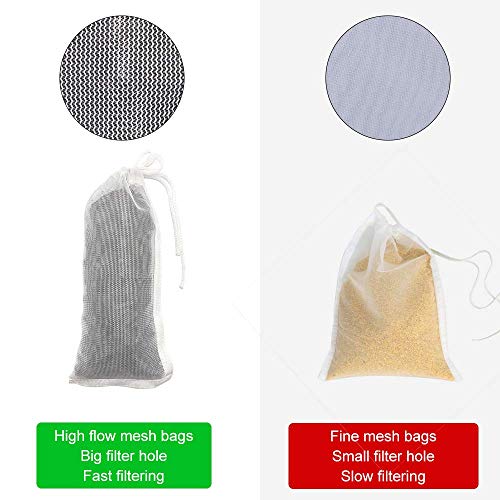 5 Pack Small Aquarium Mesh Media Filter Bags, 3 by 8 inches High Flow