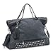 Mn&Sue Punk Motorcycle Style Rivet Studded PU Leather Women Handbags Ladies Top Handle Satchel Large Tote Bag Crossbody Bags
