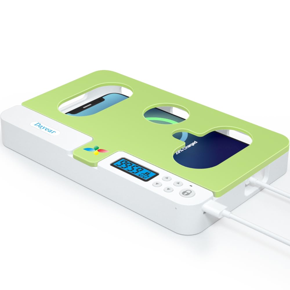 Dayear Phone Lock Box with Timer, Portable Self-Control Timed Locker Box, Phone Jail to Help Kids/Students/Audlts Prevent Phone Addiction/Temptation(Green)