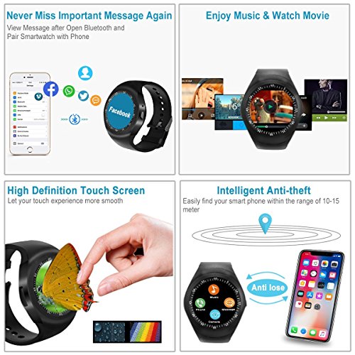 image for Luckymore Bluetooth Smart Watch Touchscreen with Camera,Unlocked Watch