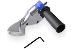 Mershca 360° Pivoting Drill Metal Shear Attachment - for Curved & Straight Cutting, Professional Power Tool Accessory for Cordless & Corded Drills, Metal Cutter for Iron, Aluminum & Copper Sheets- B